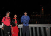 Bernie, Noble's Wife, Mark, and the Tower Bridge on  the Januyary 9, 2006 Monday Night Skate. Photo by Noble.