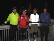 Gordon, Bernie, Steve, Mark pose on Front Street on the January 23, 2006 Monday Night Skate.  Photo by Brian.