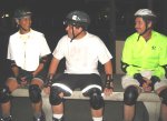 Steve, Mitchell, and Gordon at Sacramento City College on the March 29, 2004 Monday Night Skate.