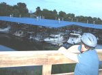 Mitchell looks at boats in the marina on the April 8, 2002 Monday Night Skate.