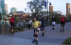 Steve, Yvonne, Sandra, Larry, Heather, and Gordon skate into West Sac on April 16, 2001 Monday Night Skate.