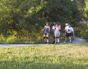 Yvonne, Larry, Heather, Brian, John skate past Marina on May 7, 2001 Monday Night Skate.