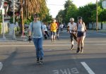 Jason, Trevor, Rebecca, Chad, Gordon, Steve Williams, Dean, and Barbara skate North on 28th Street on the May 13, 2002 Monday Night Skate.