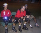 Steve (Blue Light Special), Gordon, and Jerry rest on May 14, 2001 Monday Night Skate.
