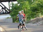 Gordon and Steve on the American River Parkway on the May 27, 2002 Monday Night Skate.