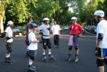 Skaters regroup in Land Park on the July 1, 2002 Monday Night Skate.