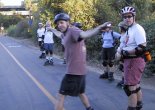 Chris and Skaters on Americn River Parkway on July 9, 2001 Monday Night Skate.
