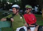 Gordon and Steve look at activities in East Portal Park on the July 19, 2004 Monday Night Skate.