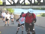 Skaters - Jason, Steve, Adam, Guy, Yvonne, Mitchell, Gordon - on the July 22, 2002 Monday Night Skate.