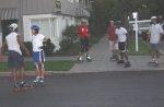 Skaters regroup on the September 9, 2002 Monday Night Skate.