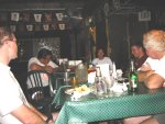 Skaters - Mitchell, Chris, Gordon, Steve, Critter regroup near Old Sacramento on the September 23, 2002 Monday Night Skate.