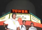 John, Guy, and Krysten pose at the Tower Theater on the October 13, 2003 Monday Night Skate.