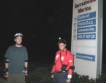 Caemon and Bernie pose near the Sacramento Marina on the October 20, 2003 Monday Night Skate. Photo by Mitchell.
