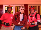 Stuart, Brian, and Bernie pose at 3rd and S before the February 20, 2006 Monday Night Skate. Photo by Bryan.