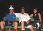 Speed Racer (Guy), Mitchell, and Pussie Cat (Yvonne) pose at East Portal Park on the October 27, 2003 Monday Night Skate.