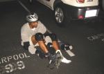 Brian prepares to skate in the 3rd and S Parking Lot before the November 29, 2004 Monday Night Skate.