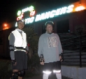 Steve and Mitchell on Richards Boulevard on the February 5, 2001 Monday Night Skate.