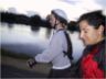Kirsten and Mystery Skater skate the Sacramento River Levee 4/17/2000